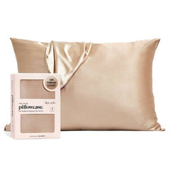 Kitsch Queen Size Satin Standard Pillowcase Thread Count Champagne - New