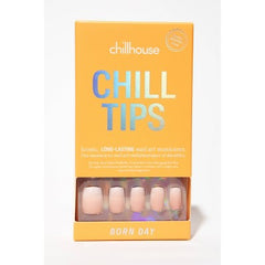 Faux ongles à coller Chillhouse Born day, forme carrée, 24 pièces - Neuf