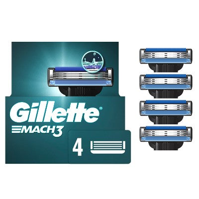 Recharges de lames de rasoir pour homme Gillette Mach3, lot de 4 - boîte manquante