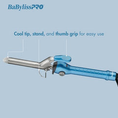 Rizador con resorte de titanio Nano Titanium de BaBylissPRO, azul, 1.5" - Caja imperfecta