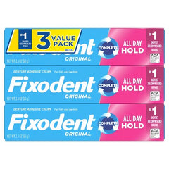 Crème adhésive pour prothèses dentaires Fixodent Original Complete 2.4oz/3pk - Boîte imparfaite