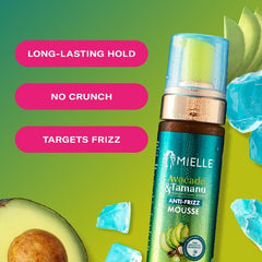 Mielle Organics Avocado & Tamanu Anti-Frizz Mousse 7.5 fl oz - New