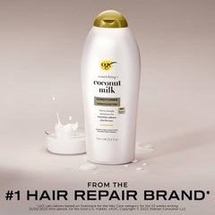 OGX après-shampooing nourrissant au lait de coco, format salon 25.4 fl oz - contenant imparfait