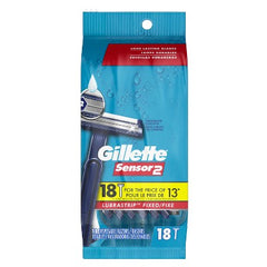 Rasoirs jetables pour homme Gillette Sensor2 à tête fixe, 18 unités - Boîte imparfaite