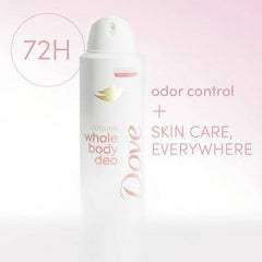 Déodorant en spray pour tout le corps Dove Beauty à la framboise et à la rose, rafraîchissant, sans aluminium, 4oz - Contenant imparfait