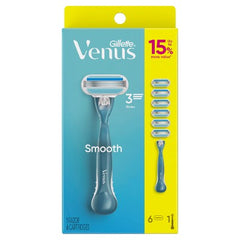 Manche de rasoir Venus Smooth Value Pack + 6 recharges de lames - Boîte imparfaite