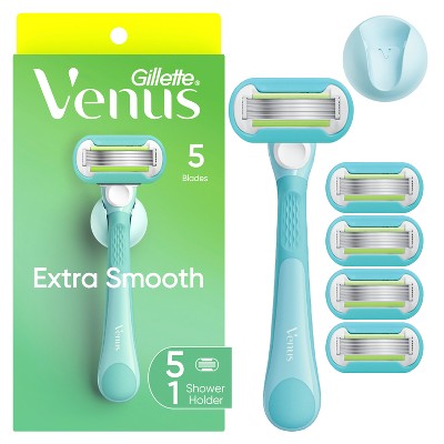 Pack ahorro Venus Extra Smooth para mujer, maquinilla de afeitar + 5 recambios de hojas - Caja faltante