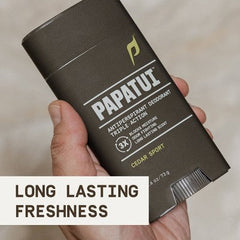 Papatui Triple Action Complex Men's Solid Antiperspirant Cedar Sport 48-Hour Sweat and Odor Protection 2.6oz - Imperfect Container