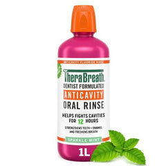 TheraBreath Anticavity Fluoride Mouthwash Sparkle Mint 33.8 fl oz - New