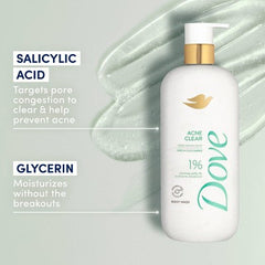 Gel douche corporel Dove Serum Acne Clear 18,5 fl oz - Contenant imparfait