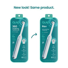 Brosse à dents électrique rechargeable oscillante quip Rev blanche/bleue - Boîte imparfaite