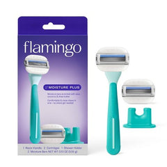 Flamingo Moisture Plus avec 2 cartouches de lames de rasoir Seafoam - Boîte imparfaite