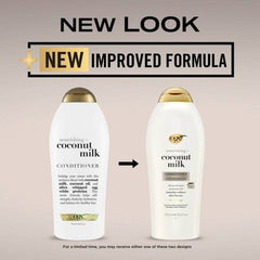 OGX après-shampooing nourrissant au lait de coco, format salon 25.4 fl oz - contenant imparfait