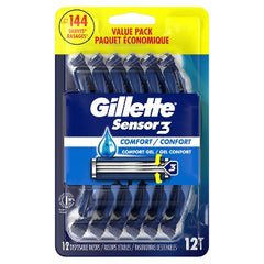 Gillette Sensor3 Comfort Men's Disposable Razors 12ct - New