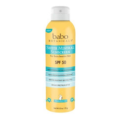 Spray solaire minéral transparent pour peaux sensibles Babo Botanicals SPF 50 6 fl oz - Neuf