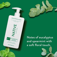 Tratamiento 2 en 1 para refrescar el cuero cabelludo de eucalipto y menta de Native, 16.5 fl oz - Envase imperfecto