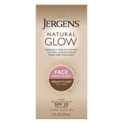 Jergens Glow Face Moisturizer Self Tanner Daily Sunscreen SPF 20 2 fl oz - Imperfect Box