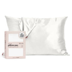 Taie d’oreiller en satin format standard ivoire Kitsch Queen Size Thread Count - Boîte imparfaite