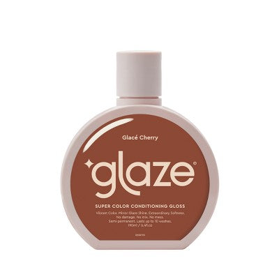 Gloss capillaire revitalisant colorant Glaze SuperGloss Glace, Cherry Vibrant Red, 6.4 fl oz - contenant imparfait
