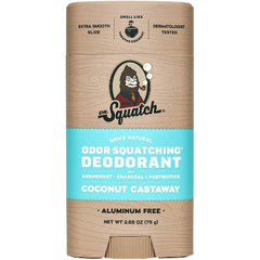 DR. SQUATCH Men's Natural Solid Deodorant Coconut Castaway Aluminum-Free 2.65oz - New