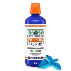 Bain de bouche TheraBreath Healthy Gums Clean Mint 33.8 fl oz - Emballage imparfait