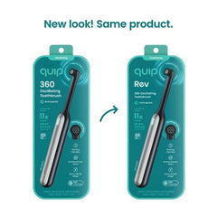 Brosse à dents électrique rechargeable oscillante quip Rev noire/argentée - Boîte imparfaite