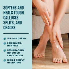 Crema terapéutica para reparar los pies AmLactin Foot Repair con AHA, sin fragancia, 3 oz - Nueva