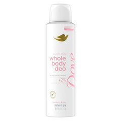 Déodorant en spray pour tout le corps Dove Beauty à la framboise et à la rose, rafraîchissant, sans aluminium, 4oz - Contenant imparfait