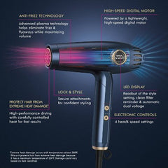 InfinitiPRO by Conair DigitalAIRE Folding Handle Hair Dryer Blue 1875 Watts - Imperfect Box