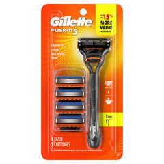 Mango de rasuradora Gillette Fusion5 + 5 repuestos de hojas, paquete económico - Falta la caja