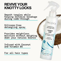 Pacifica Coconut Milk Leave on Detangling and Repair Spray  7 fl oz - New