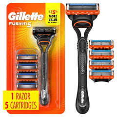 Mango de rasuradora Gillette Fusion5 + 5 repuestos de hojas, paquete económico - Falta la caja