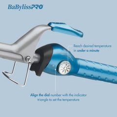 Rizador con resorte de titanio Nano Titanium de BaBylissPRO, azul, 1.5" - Caja imperfecta