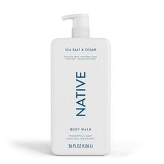 Native Body Wash Sea Salt & Cedar with Pump 36 fl oz - New