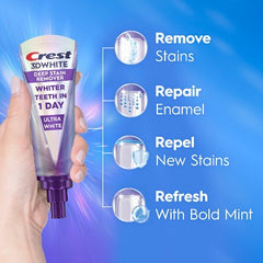 Crest 3D White Deep Stain Remover Daily Toothpaste Ultra White 3.1oz - Imperfect Box