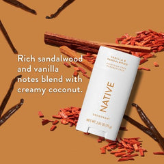 Déodorant solide Native Vanilla & Sandalwood 2.65oz - Contenant imparfait