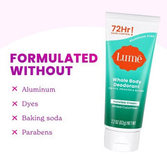 Lume Cream Deodorant Tube Minted Cucumber 2.2oz - New