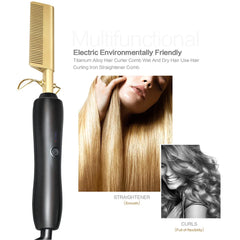 Ceramic Electric Hair Straightening Hot Comb