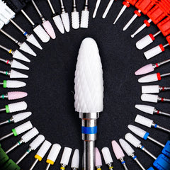 1 unidad Brocas de cerámica para fresadora de uñas, taladros eléctricos de manicura, brocas para fresadora de pedicura, limas para máquina, accesorios y herramientas de nail art