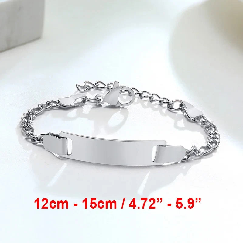Vnox Custom Engrave Mom Duaghter Son Name Baby Bracelets, Anti Allergy Stainless Steel Baptism Love Gifts, Adjustable Jewelry