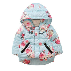 Designer Luxury Elegant New Winter Baby Outerwear Hooded Printed Cotton Padded Jacket and Coats For Babies and Girls Kids