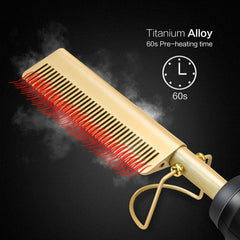 Ceramic Electric Hair Straightening Hot Comb
