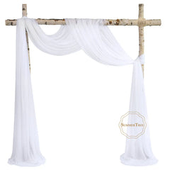 10 Meters Wedding Arch Drape Fabric Sheer Chiffon Tulle Curtain Draping Backdrop Party Supplies Home Drapery Ceremony Decoration
