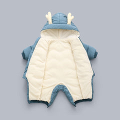Modern Elegant Baby Warm Thick Cotton Hooded Jumpsuit Snowsuit Rompers Outfit for Children In Modern Design
