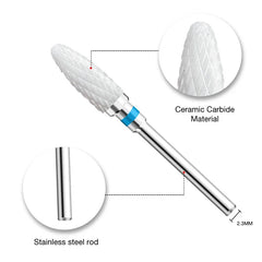 1 unidad Brocas de cerámica para fresadora de uñas, taladros eléctricos de manicura, brocas para fresadora de pedicura, limas para máquina, accesorios y herramientas de nail art