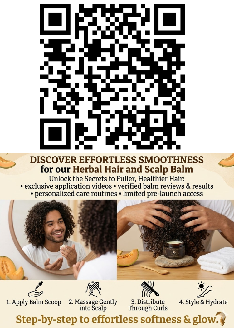 Herbal Hair and Scalp Balm: Shea & Mango Butter, Rosemary Oil HAir_and_scalp_balm_finished_qr_code H.E.A.L Hair Care