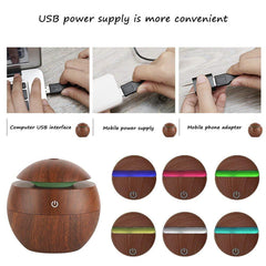 130ML USB Aroma Diffuser  Ultrasonic Cool Mist Humidifier Air  7 Color Change LED Night Light For Office Home