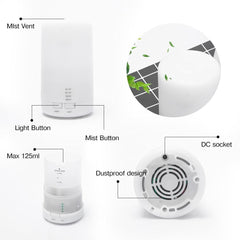 Mini Air Ultrasonic Humidifier USB Charging 5 Color Led Night Light Aromatherapy Essential Oil Aroma Diffuser For Home Car Office