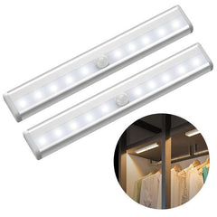 STEVVEX Lampe LED à 6 ou 10 LED avec capteur de mouvement PIR, pour placard, armoire et dessous de lit, veilleuse LED sous meuble pour dressing, escaliers, cuisine et usages multifonctions