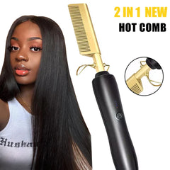 Ceramic Electric Hair Straightening Hot Comb